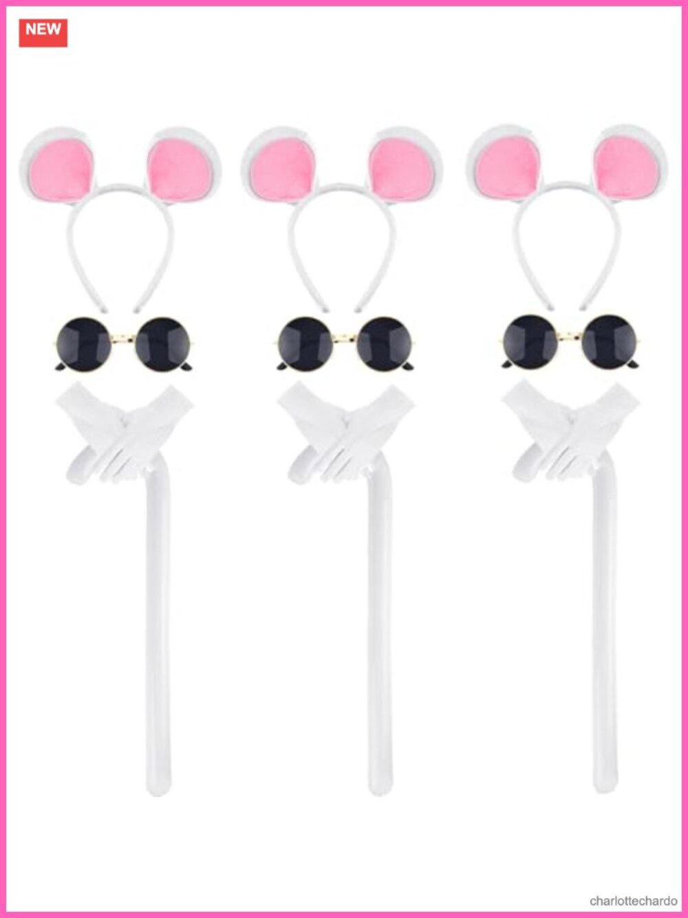 Mouse Costume Accessory Set Headbands Gloves Glasses Canes Party Dress Up